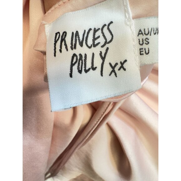 Princess Polly Womens Satin Strappy Mini Dress Size 6 Pink Sleeveless Party Chic - Picture 2 of 11